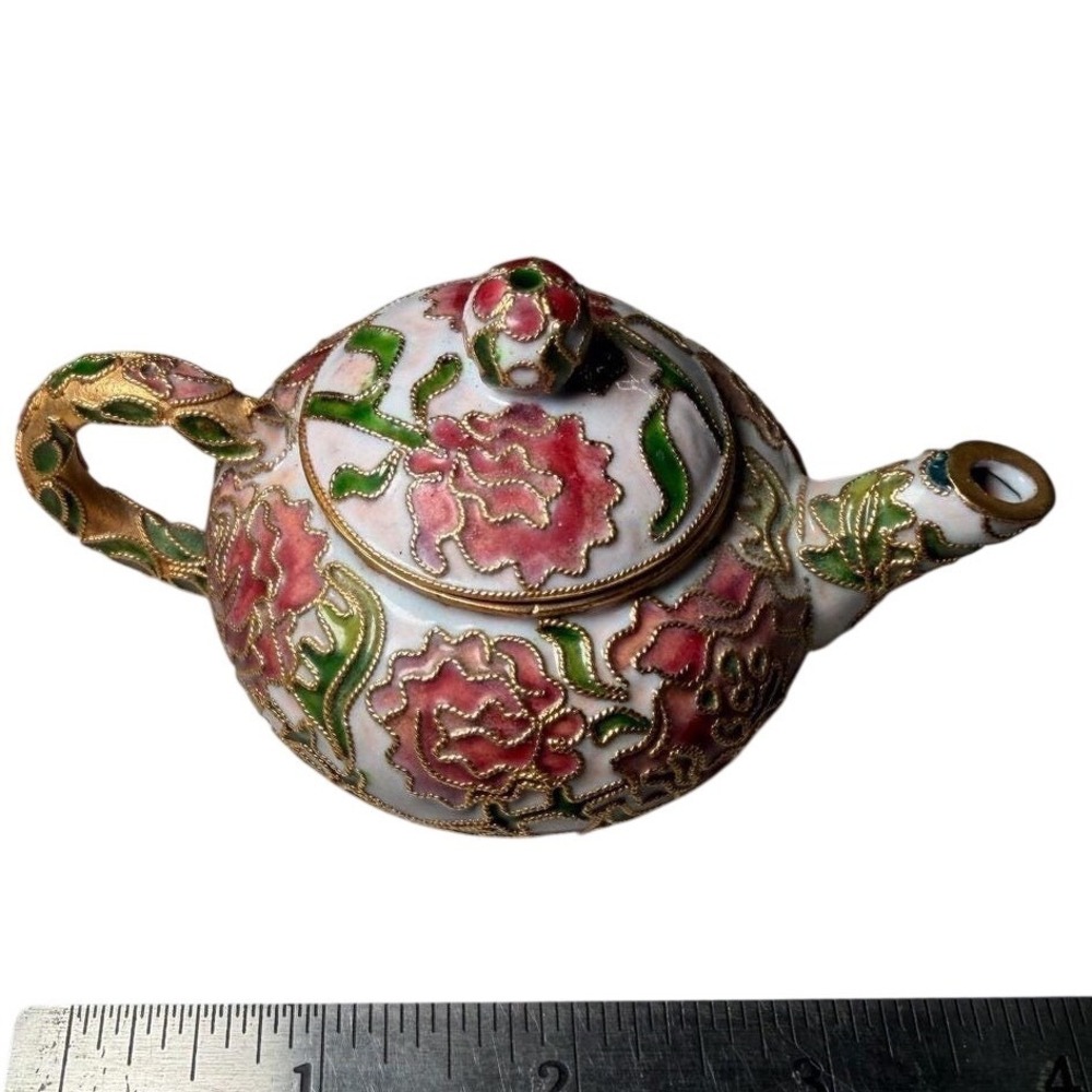 Cloisonne teapot miniature